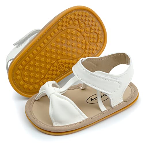 RVROVIC Baby Jungen Mädchen Sandalen Premium Weiche Anti-Rutsch Gummisohle Säugling Sommer Outdoor Schuhe Kleinkind Erste Walker,7-Weiß, 0-6 Monate von RVROVIC