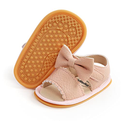 RVROVIC Baby Jungen Mädchen Sandalen Weiche Sohle Sommer Schuhe Leicht Bowknoten Kleinkind Outdoor Walking Schuhe(0-6 Monate,1-Rosa) von RVROVIC