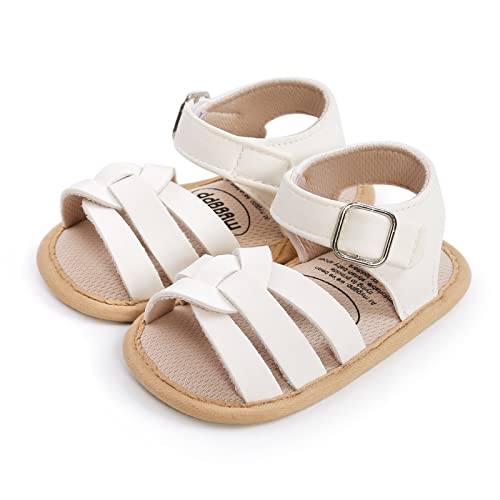 RVROVIC Baby Jungen Mädchen Sandalen Weiche Sohle Sommer Schuhe Leicht Klassisch Kleinkind Outdoor Walking Schuhe(0-6 Monate,2-Weiß) von RVROVIC