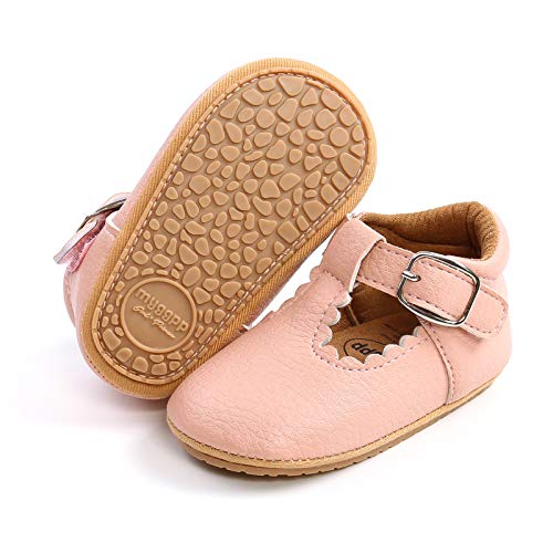 RVROVIC Baby Mädchen Mokassins Prinzessin Mary Jane Flache Kleider Schuhe - Premium Leichte Weiche Sohle Krippe Kleinkind, Pink - A1 Pink - Größe: 6-12 Monate von RVROVIC