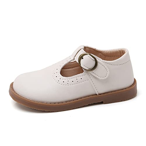 RVROVIC Kleine Mädchen Mary Jane Flats Gracy Ballett Prinzessin Kleinkind Kleid Schuhe Schule Geburtstag Party(2-Weiß,22 EU) von RVROVIC