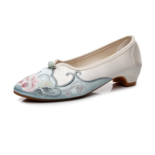RVROVIC Mode Damenschuh Walking Tanz Stickerei Vintage Mary Jane Flats von RVROVIC