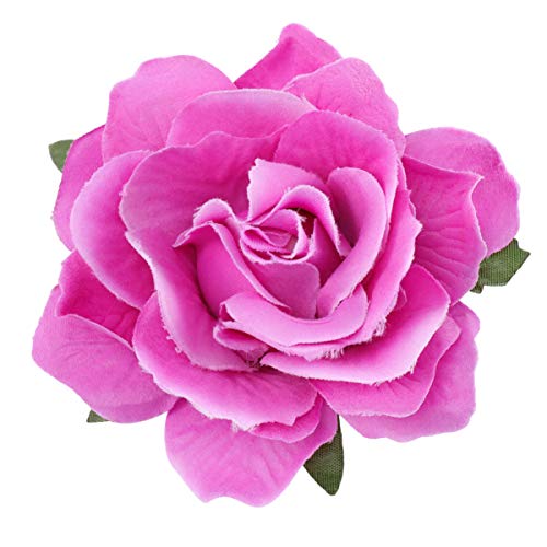 RVUEM 5pcs Flower Hair Clip for Women, 10CM Cloth Rose Brooch Lifelike Corsage Flower Hair Clip for Wedding (Purple) von RVUEM