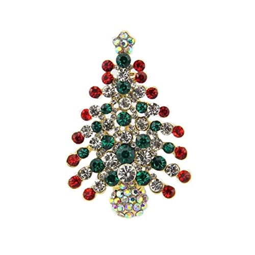 Xmas Tree Pin,Exquisite Christmas Tree Brooch Fashion Crystal Xmas Tree Alloy Pin for Women and Girls Xmas Tree Art Crafts Pattern Crystal Rhinestones Brooch Pin Jewelry von RVUEM