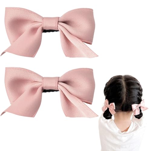 2 Stück Rosa Schleife Haarspangen, Haarspange Schleife, Mädchen Anti-Rutsch-Krokodil-Haarspangen Haarschmuck, Mode Haarschmuck von RVYEIOP