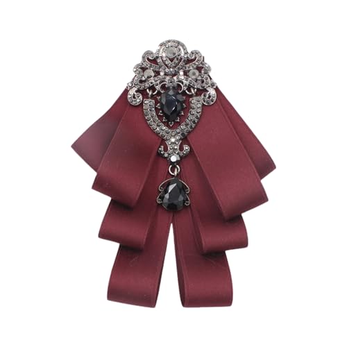 Männer und Frauen Schleife Schleife Mode Strass Kristall Band Brosche Schleife Knoten Pin vorgebunden Hals für Hochzeitsfeier, 濃い緑 von RWAJZAX