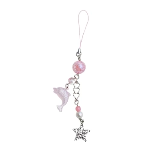 Netter Delphin Perlen Pendell Handy Charme Telefonkette Funktionaler Schlüsselketten Ornament Schlüsselring Für Beutelbeutel Rucksack Handgemacht von RWAJZAX