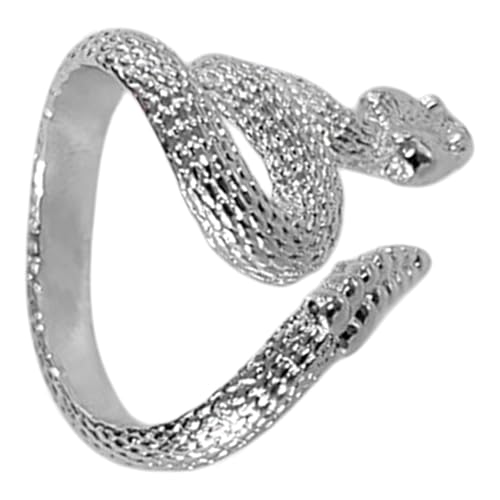Offener Retro-Schlangenring mit Tiermotiv, für Frauen und Männer, mit offener Klapperschlange, verstellbar, Schmuck-Geschenk von RWAJZAX