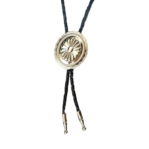 [RWAJZAX] Herren Vintage Boloti Western Blume Metall Blume Anhänger Hemd Halskette Schmuck Geflochten Leder Seil Kragen, c von RWAJZAX