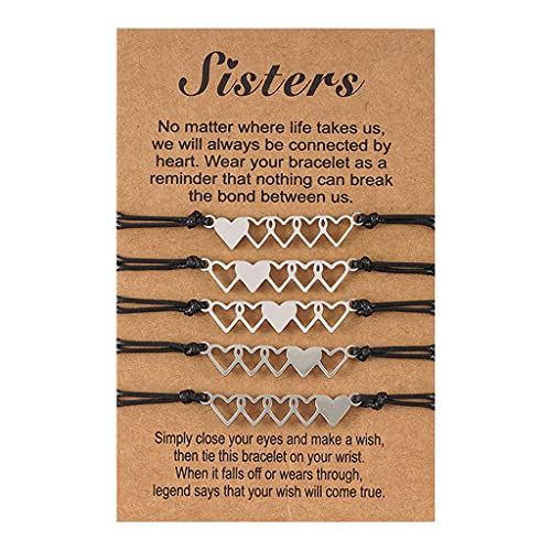 [RWAJZAX] Inspirierendes erweiterbares Armband für Frauen, kreativ, 5 Schwestern, Paare, Liebhaber von RWAJZAX