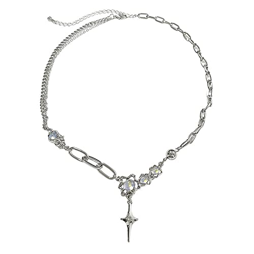 [RWAJZAX] Mode-Accessoires, Zirkonia, Stern, Anhänger, Halskette, Kristall, süß, frisch, Schlüsselbein, ästhetischer Schmuck von RWAJZAX