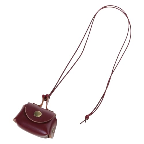 [RWAJZAX] Modische Lederhalskette mit Geldbörse, Rot und schwarz von RWAJZAX