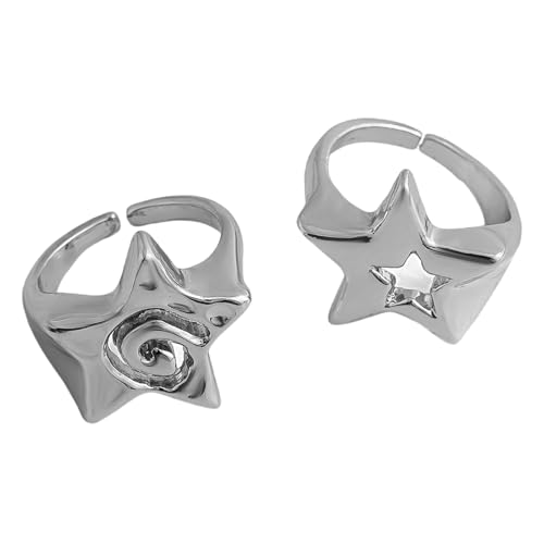 [RWAJZAX] Zarter Ring in Sternform für Damen aus Sterlingsilber von RWAJZAX
