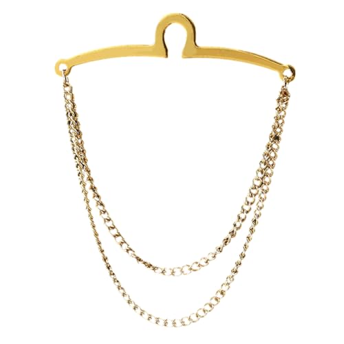 Vintage Herren Krawatte feste Kette Metall Krawatte Clip Hemd Bluse Gliederkette Schmuck Business Hochzeit Krawatte Zubehör, 金 von RWAJZAX