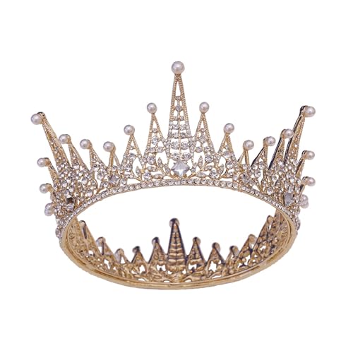 Wunderschöne Hochzeitskrone, elegante Kristall-Strass-Perlen-Diadem und Krone von RWAJZAX