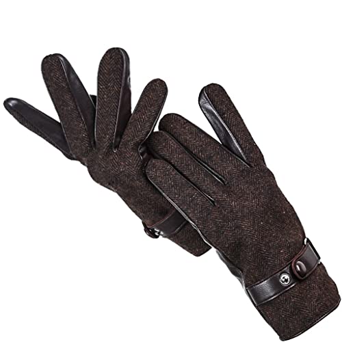RWCCCRW Gants taktile for Hommes, Gants Chauds for l'hiver, Le Froid et Le Vent for Hommes Gants en Cuir for Hommes von RWCCCRW
