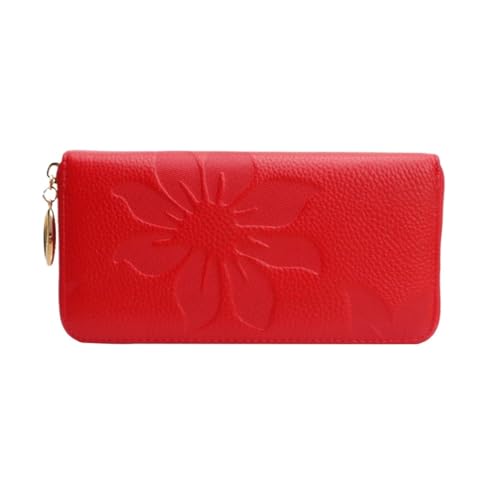 RWCCCRW Handtaschen Damen Geldbörsen Echtleder Geldklammern Geld Organizer Münzbörsen Beutel Visitenkartenetuis, Rot von RWCCCRW