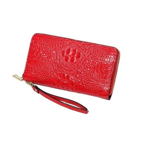 RWCCCRW Handtaschen Damen-Geldbörsen Visitenkartenetuis Blocking-Geldbörsen aus echtem Leder Münzbörsen Beutel Abendtaschen Geldklammern (Größe: Rot) von RWCCCRW