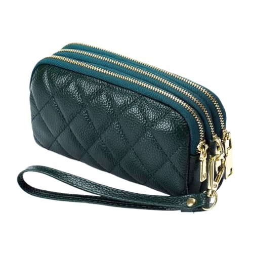 RWCCCRW Handtaschen Damen-Geldbörsen aus echtem Leder, Münzgeldbörsen, Beutel, Abendtaschen, Geld-Organizer aus Rindsleder (Größe: Grün) von RWCCCRW