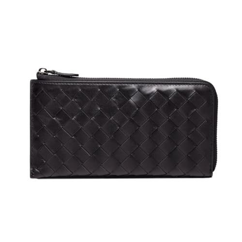 RWCCCRW Handtaschen Damen-Geldbörsen aus echtem Leder, lange Geldklammern, Visitenkartenetuis, Geldbörsen, Beutel (Größe: Schwarz) von RWCCCRW