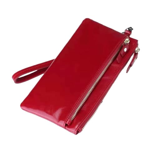 RWCCCRW Handtaschen Geldklammern Damen Visitenkartenetuis Geldbörsen Echtleder Münzbörsen Beutel (Größe : Rot) von RWCCCRW