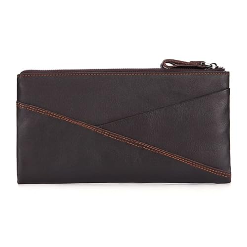 RWCCCRW Herren-Geldbörse, Lange Handtasche, Ölwachs, Herren-Tasche mit doppeltem Reißverschluss, Multifunktions-Kartentasche, Beste Wahl (Farbe: C, Größe: 22 x 12 x 2,5 cm) von RWCCCRW