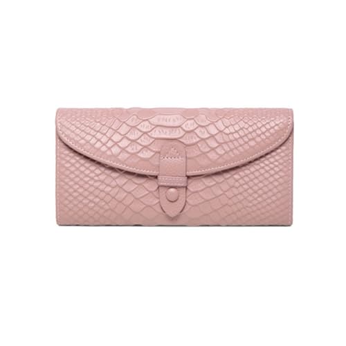 RWCCCRW Lange Geldklammern aus Leder, Visitenkartenetuis, Geldbörsen aus Rindsleder für Damen, Blockiergeldbörsen, Abendtaschen, Handtaschen (Größe: Rosa) von RWCCCRW