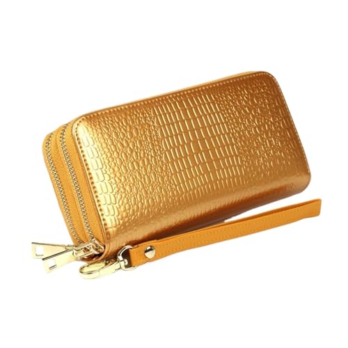 RWCCCRW Lederhandtaschen Damen-Geldbörsen Münzgeldbörsen Beutel Geld-Organizer Lässige Tagesrucksäcke Abendtaschen (Größe : Gold) von RWCCCRW