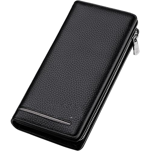 RWCCCRW Männer Brieftasche Lange Karte Halter Männlichen Geldbörse Zipper Große Kapazität Männer Rindsleder Multifunktionale Zip Brieftasche von RWCCCRW