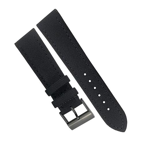 RWCCCRW Nylon Stoff Armband 22mm für Breitling Avenger Schwarz Grau Canvas Leder Uhrenarmband Dornschließe Armband Herren von RWCCCRW
