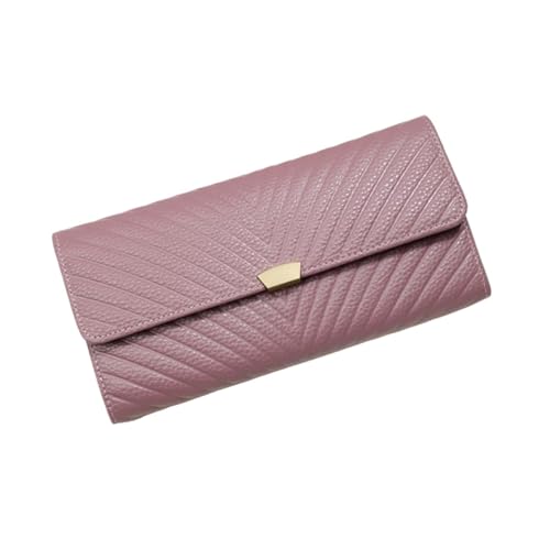 RWCCCRW Visitenkartenetuis Lange Geldbörsen Damen-Geldbörsen aus Rindsleder Blocking-Geldbörsen Leder-Geldscheinklammern Handtaschen Abendtaschen (Größe: Lila) von RWCCCRW