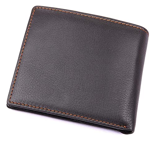 RWCCCRW Zweifach gefaltete Geldbörse für Herren mit Münzfach, stilvolle Kurze Geldbörse aus Rindsleder mit Kreditkartenhalter (Farbe: Horizontal, Größe: Einheitsgröße) von RWCCCRW
