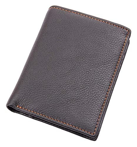RWCCCRW Zweifach gefaltete Geldbörse für Herren mit Münzfach, stilvolle Kurze Geldbörse aus Rindsleder mit Kreditkartenhalter (Farbe: Vertikal, Größe: Einheitsgröße) von RWCCCRW