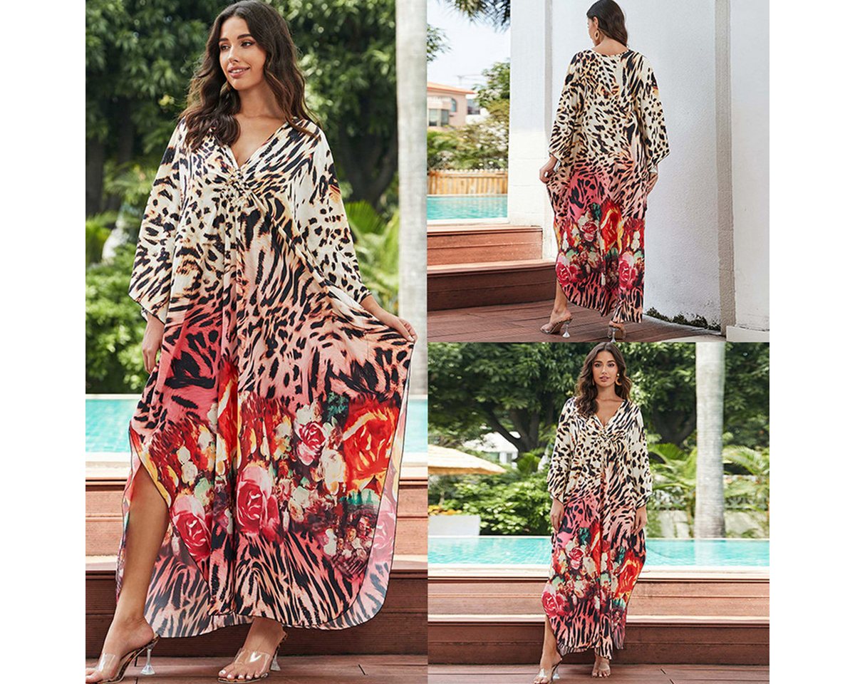 RWEUOQ Blusenkleid Bikini Cover-up Damen lang, Strandkleid mit Muster & weitem Schnitt RWEUOQ Blusenkleid Bikini Cover-up Damen lang, Strandkleid mit Muster & weitem Schnitt von RWEUOQ