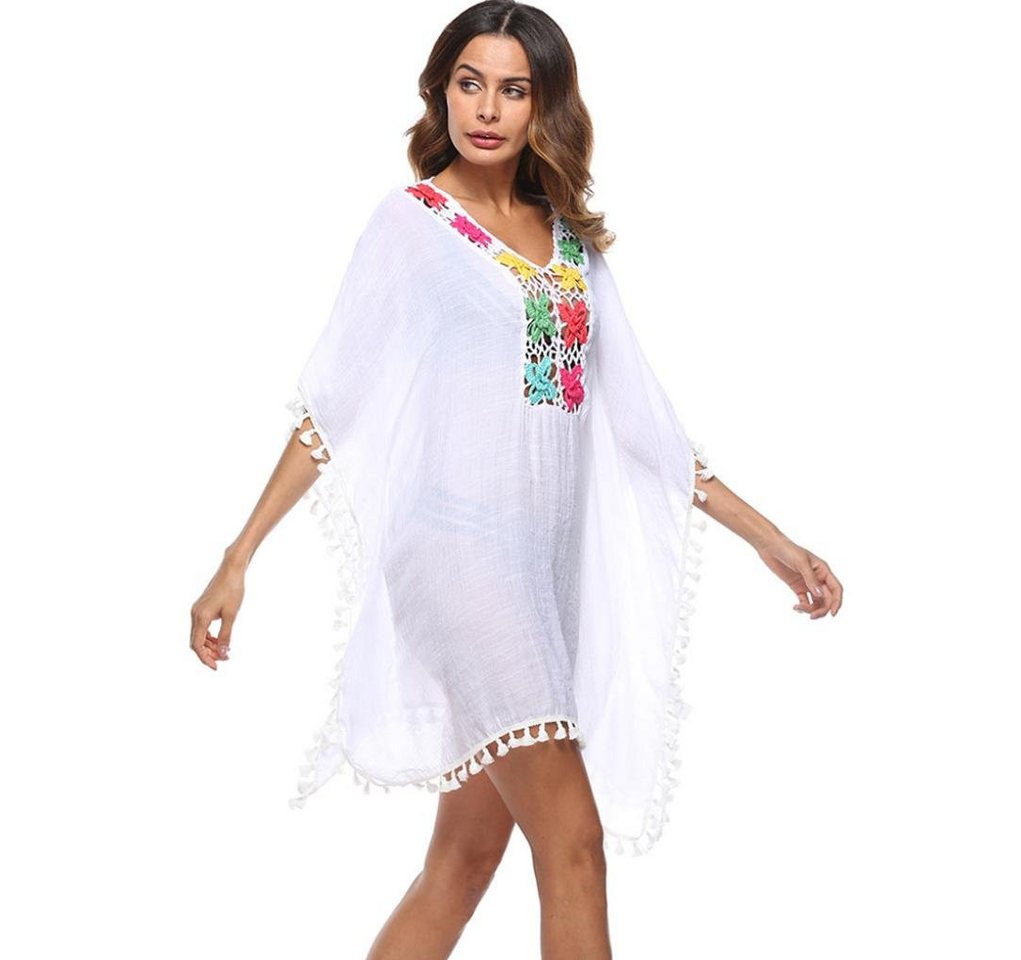 RWEUOQ Blusenkleid Women's Summer Beach Poncho Sexy V Neck Bikini Cover Up (1-tlg., Bohemian Style Strand Bikini Badeanzug Cover Up Elegant Rock Kleider) Elegante gestrickte Bademode Bademode Cover Up Sommerkleider von RWEUOQ