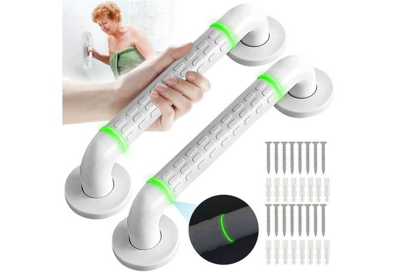 RWEUOQ Haltegriff Haltegriffe Badezimmer-Haltegriff Rutschfest Duschgriff 40cm 2 Stück, Griff mit erhabenen Partikeln, Rutschfestes Gerändeltes Design von RWEUOQ