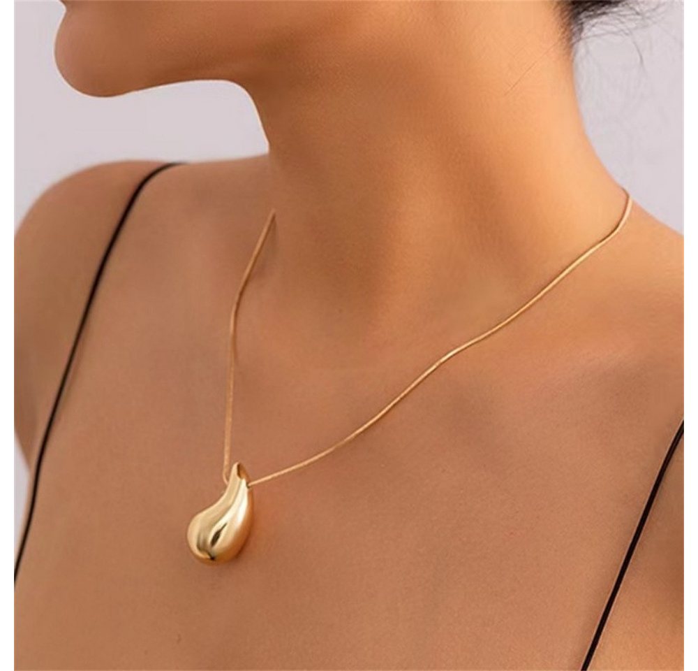 RWEUOQ Kette mit Anhänger Kette mit Anhänger Wasser Tropfen Anhänger Halskette mit Metallanhänge, Boho Teardrop Halsketten Modeschmuck Halsketten für Frauen und Mädchen RWEUOQ Kette mit Anhänger Kette mit Anhänger Wasser Tropfen Anhänger Halskette mit Metallanhänge, Boho Teardrop Halsketten Modeschmuck Halsketten für Frauen und Mädchen von RWEUOQ