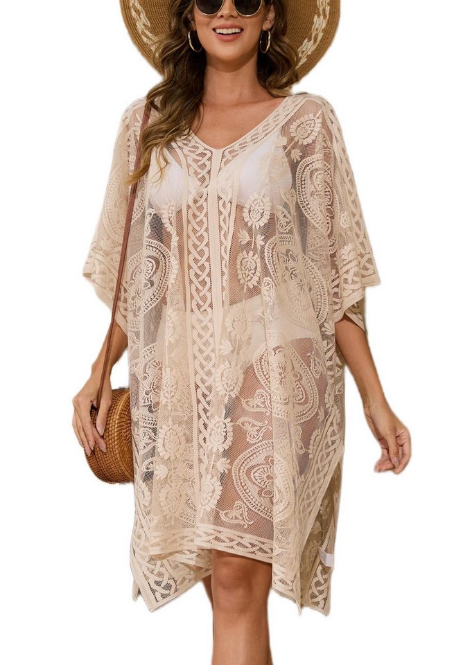 RWEUOQ Kimono Sommerkleid Damen Strandkleid Boho Spitze Bikini Cover Up, Strandkleid, Sommer Strandponcho Langarm Bademode Strand RWEUOQ Kimono Sommerkleid Damen Strandkleid Boho Spitze Bikini Cover Up, Strandkleid, Sommer Strandponcho Langarm Bademode Strand von RWEUOQ