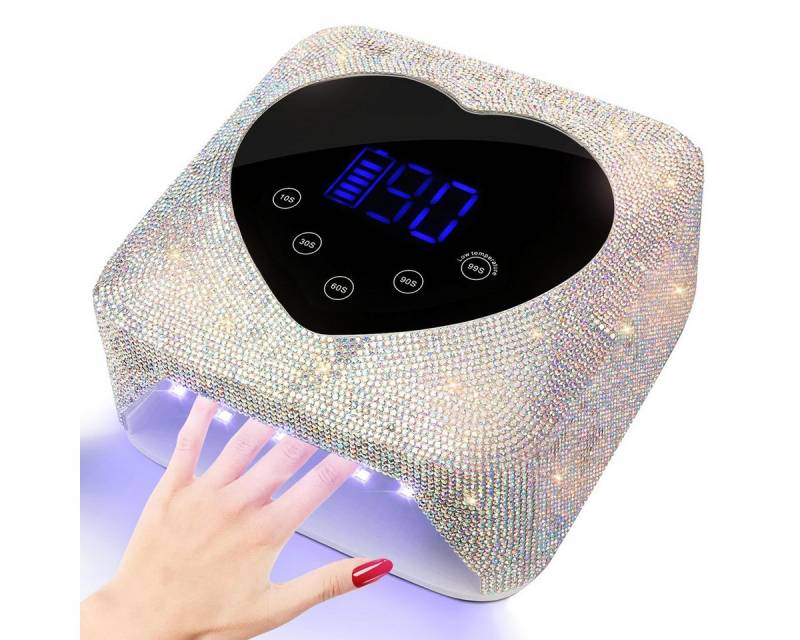 RWEUOQ Lichthärtungsgerät Nagelkunstlampe kabellose Nagellampe Nageltrockner, UV-Nagellampe 72W, 1-tlg., 30 Lampenperlen,5Timer,UV/LED-Doppellichtquelle,USB, Nagelkunstlampe zu Hause Europäischer Standard, 19*19*9cm von RWEUOQ