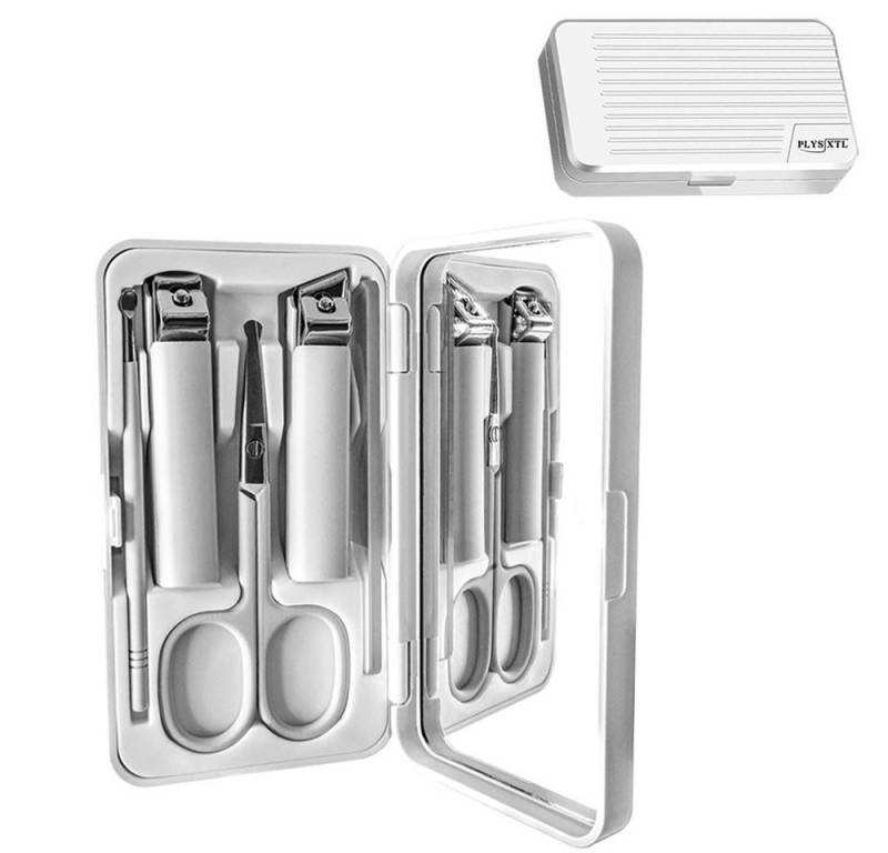 RWEUOQ Nagelknipser-Set Nagelknipser-Set 5-teiliges Nagelknipser-Set mit Spiegelwerkzeug, Nagelpflegeset für Hände Füße Anti-Spritz Tragbar mit Aufbewahrungsbox von RWEUOQ