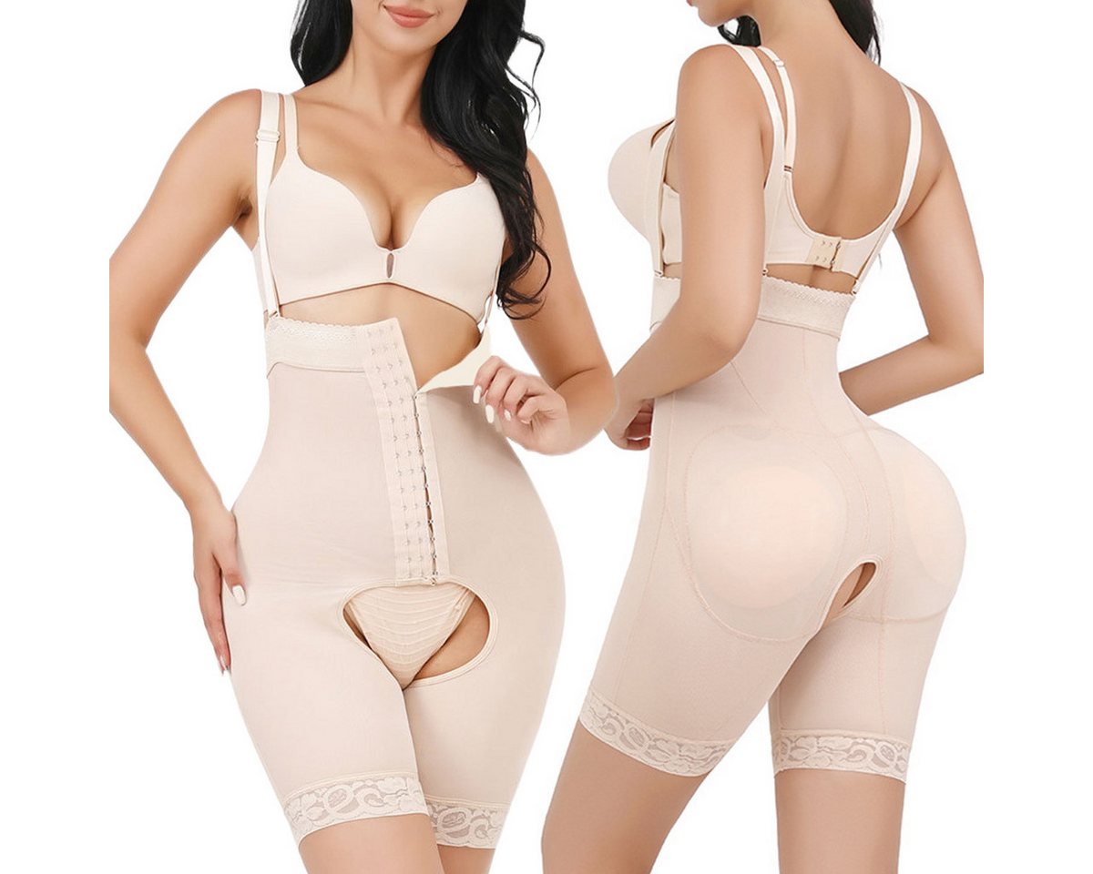 RWEUOQ Shaping-Body Shaping-Body Shapewear Damen Bauchweg Stark Formend Hohe Kompression (mit 3-reihigem Hakenverschluss) Body Shaper Shorts Nahtlos Oberschenkel Slimmer Höschen Girdle von RWEUOQ