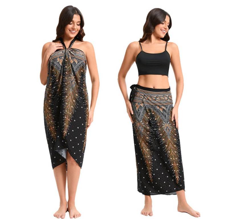 RWEUOQ Sommerrock Boho Maxirock Damen mit Schlitz und Bindebund – Luftiger Sommerrock mit Blumenmuster ideal für Urlaub Strand und Freizeit Sommer-Alltag von RWEUOQ