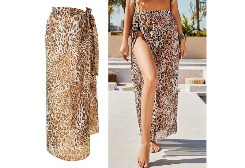 RWEUOQ Sommerrock Frauen langes Strandkleid Poncho, Strandkleid Sommer Bikini Cover up (Damen Mädchen Side Split Salon Strandkleider) Chiffon Bademode Wickelrock Strandkleider von RWEUOQ