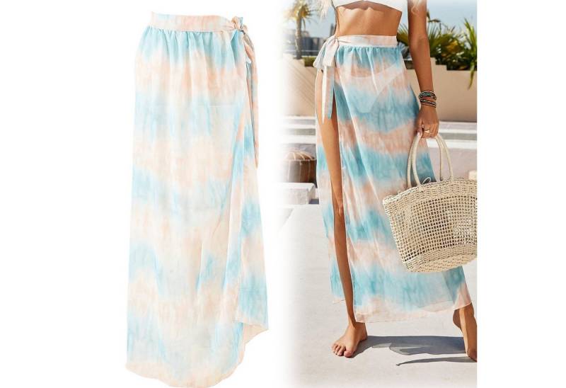 RWEUOQ Sommerrock Frauen langes Strandkleid Poncho, Strandkleid Sommer Bikini Cover up (Damen Mädchen Side Split Salon Strandkleider) Chiffon Bademode Wickelrock Strandkleider von RWEUOQ
