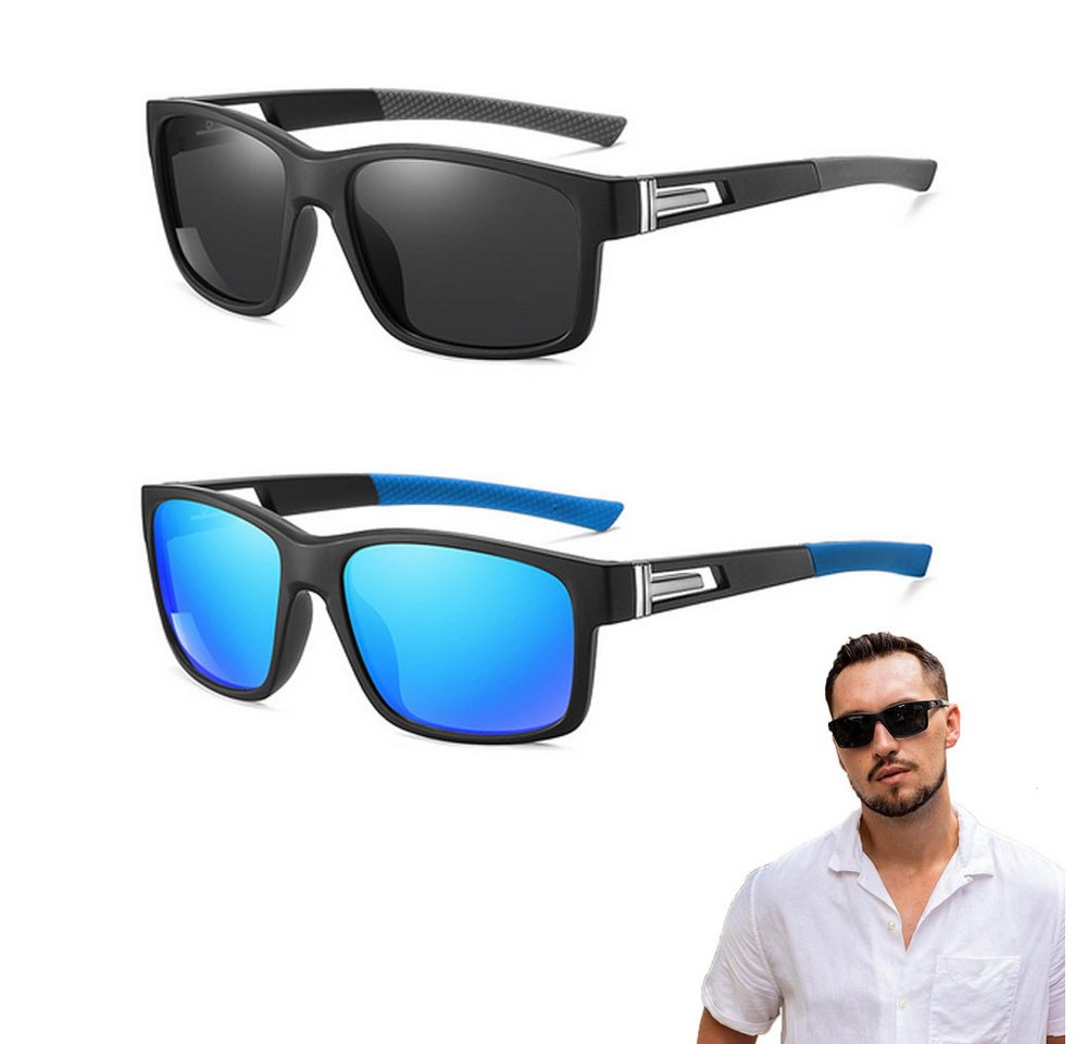 RWEUOQ Sonnenbrille 2er Set Sonnenbrille Sonnenbrille Herren Polarisiert UV400 Sportbrille Photochrome Nachtsicht Sonnenbrille Angeln Autofahren Sunglasses von RWEUOQ