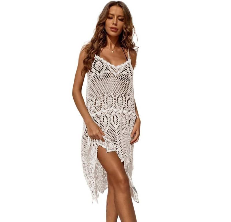 RWEUOQ Strandkleid Damen Bikini Cover Up Strand-Tunika mit Fransen Strandbekleidung (Modisches Design mit Spaghettiträgern, 1-tlg., Atmungsaktiv, sonnenschützend und ideal für Strand und Urlau) Boho-Badeanzug-Überzug von RWEUOQ