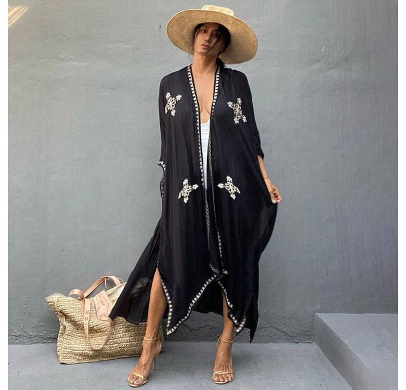 RWEUOQ Strandkleid Locker fallender Strand-Kimono luftiger Sommerüberwurf für Strand ideal als Strandkleid Bade-Cover oder sommerliche Homewear von RWEUOQ