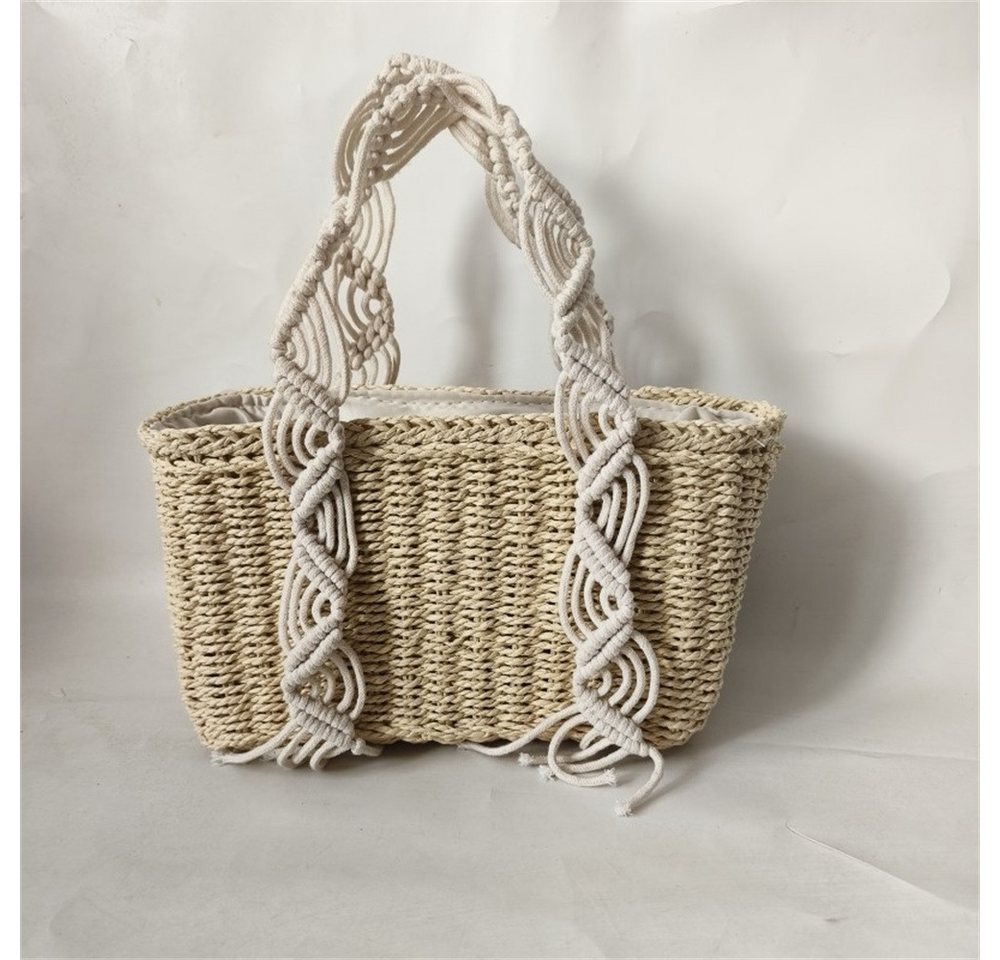 RWEUOQ Strandtasche Handgewebte Schultertasche aus Baumwollseil faltbare für Damen, mit Zugband leicht formstabil ideal für Alltag Reisen oder Shopping RWEUOQ Strandtasche Handgewebte Schultertasche aus Baumwollseil faltbare für Damen, mit Zugband leicht formstabil ideal für Alltag Reisen oder Shopping von RWEUOQ