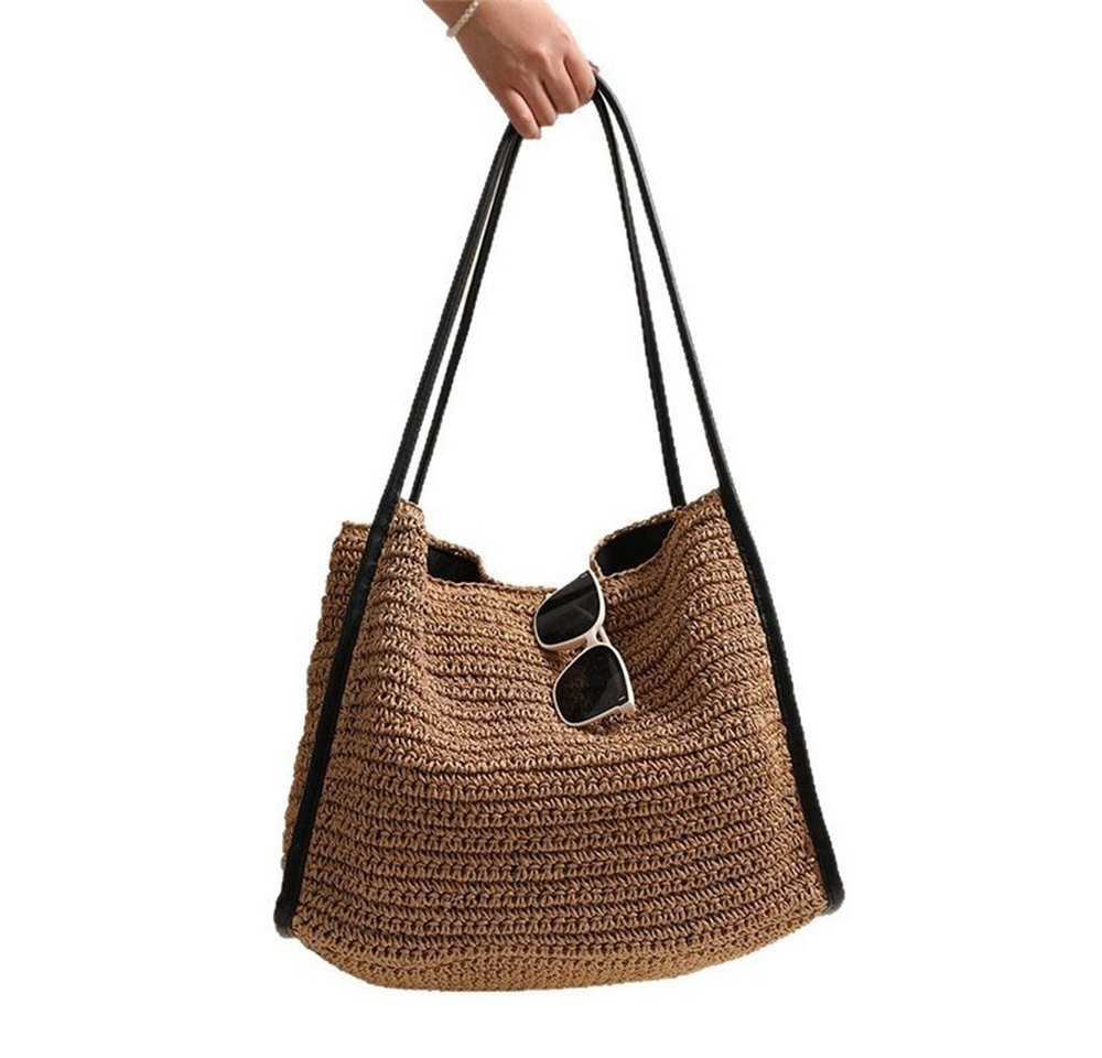 RWEUOQ Strandtasche Strohtasche Damen Sommerliche Umhängetasche mit großem Stauraum, Strohtasche Geflochten leicht und perfekt für Urlaub & Strand RWEUOQ Strandtasche Strohtasche Damen Sommerliche Umhängetasche mit großem Stauraum, Strohtasche Geflochten leicht und perfekt für Urlaub & Strand von RWEUOQ
