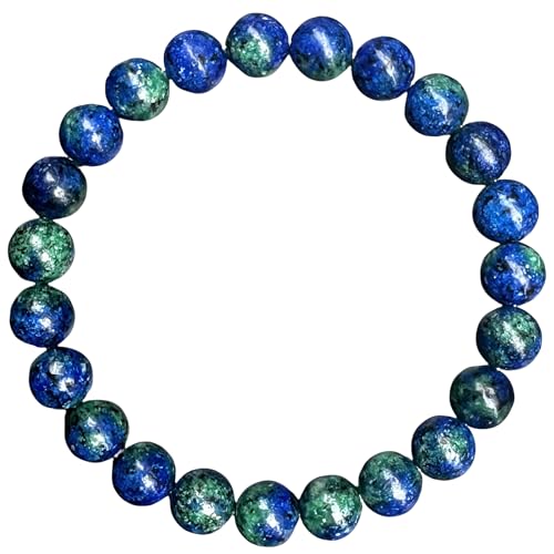 RWGSNB Armband Edelstein, 8 Mm Natürliche Lapislazuli Steinarmbänder Edelsteinarmbänder mit Perlen Elastisch Inspirierende Kristallarmreifen Schmuckgeschenke für Frauen und Männer von RWGSNB